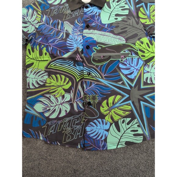 Tampa Bay Rays Shirt Men's XL City Connect Hawaiian Tropical Button Down Devil - Picture 6 of 15